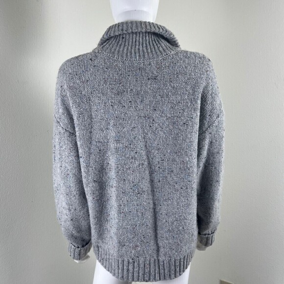 Modcloth Size M Gray Speckled Cozy Moment Shawl Alpaca Cardigan Sweater Casual - Picture 6 of 13